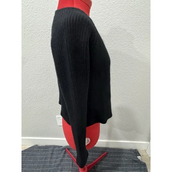 COS 100% Cashmere Black Rib Knit Sweater Womens S Minimalist Luxury Soft - Picture 3 of 6
